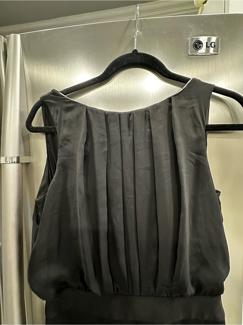 White House Black Market Black Pleated Bodice Sleeveless Jumpsuit - Picture 2 of 5